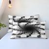Durable Vibrant Double Polyester For Bed Abstract Style Print Honeycomb Pillowcover Black And White Quilt