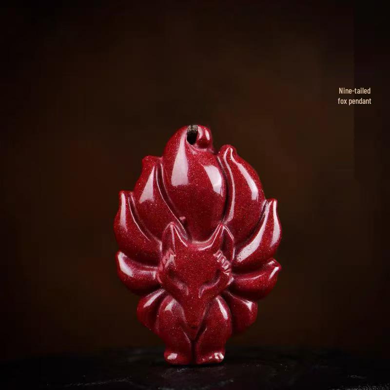 

Этническая подвеска из киновари в виде девятихвостой лисы Selected Low Content Cinnabar