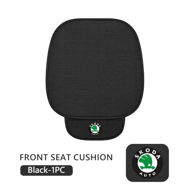 AES1 For Skoda Breathable Car Seat Cover Ice Silk Summer Car Seat Cushion Protector Kodiaq Fabia Kamiq Karoq Octavia 2 3 Rapid Scala