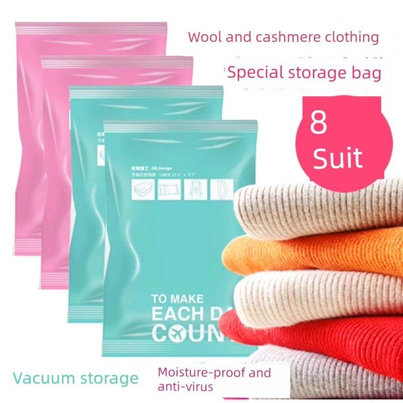 Vacuum Storage Bags for Cashmere and Wool Sweaters, Compression Bags, Anti-Mold, Anti-Moth, Moisture-Proof, Hand-Rolled Vacuum Bags
