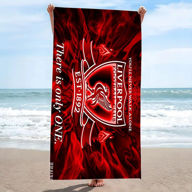 Liverpool Football Club Print Beach Towel, Large Soft Quick Dry Towel for Beach Camping Swimming
