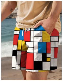 Men s Cadre to Beach Shorts, Summer Hawaiian Shorts, Men s Shorts Breathable, 3D Prints S