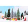 Sisal Snow Landscape Architecture Tree with Small Miniature Christmas Trees for Tabletop Decor Crafts