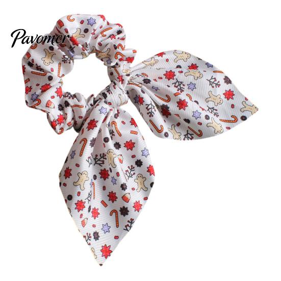 Kadın Kızlar İçin Noel Temalı Saç Tokaları Scrunchies, Kurdele Fiyonklu Elastik At Kuyruğu Tutucular, Cilt Dostu Aksesuarlar Yumuşak Kumaş Tatil Partisi &