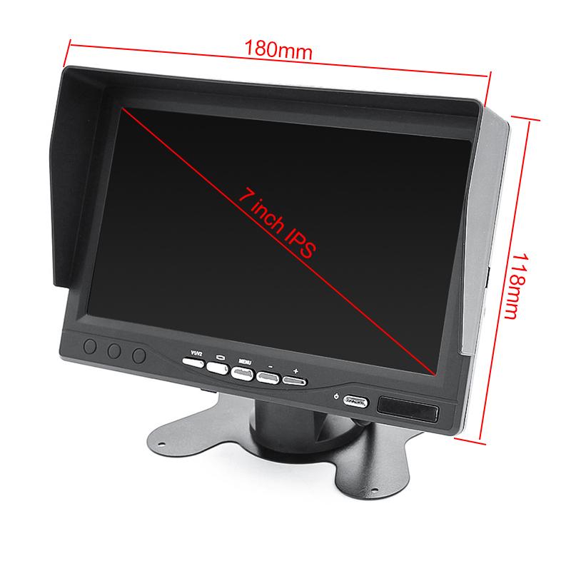 GreenYi AHD Recording DVR 7 Inch Car Monitor with 1920*1080P Vehicle Rear View Camera for Truck Bus Support SD Card