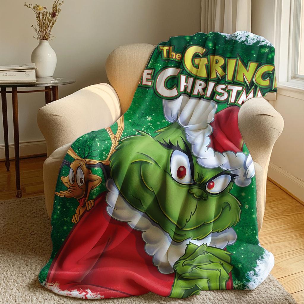 Printed Flannel Blanket Is Thick And Warm For Christmas, Suitable For The Elderly And Children To Keep Warm In Winter