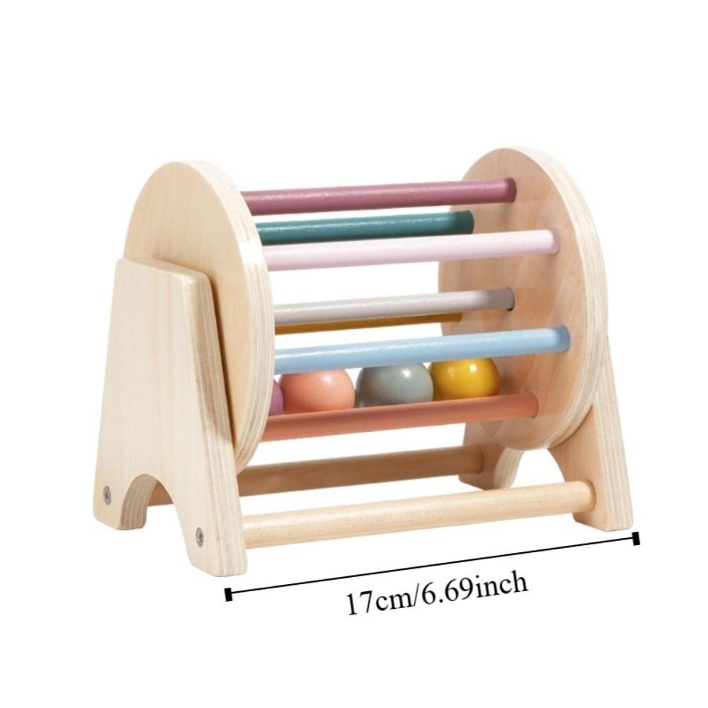 Color Shape Cognition Ball Drop Kids Toy Wooden Ball Busy Drum Toy  Birthday Present