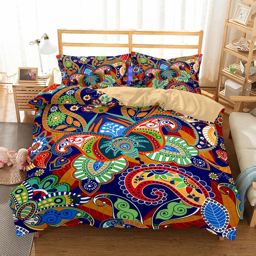Bohemian Mandala Bedding Set Queen King Size Boho Quilt Cover Sets For Adults 2/3pcs Home Textile Soft Comfortable Breathable