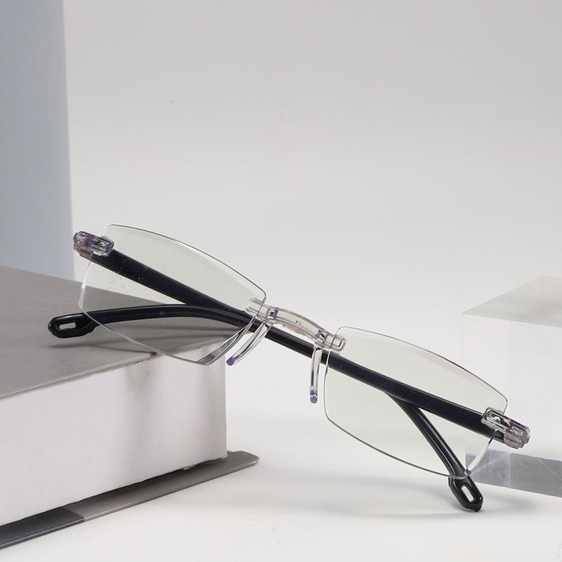 Rimless Photochromic HD Anti-Blue Light Zoom Reading Glasses for Men & Women