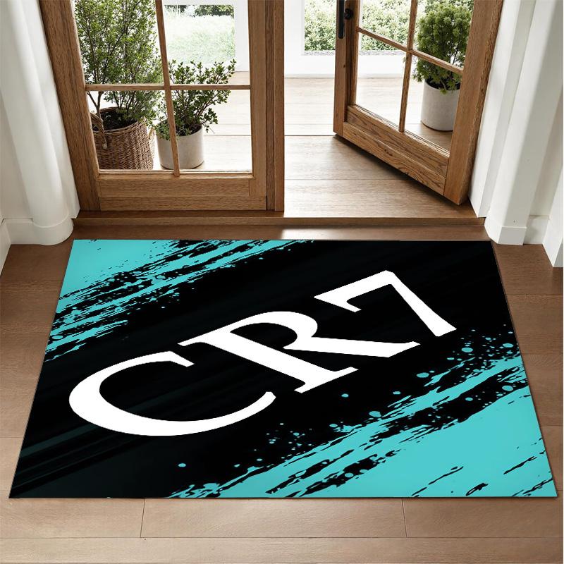 Cristiano Ronaldo Design Crystal Velvet Rug Soft Decorative Mat for Bedroom Entrance