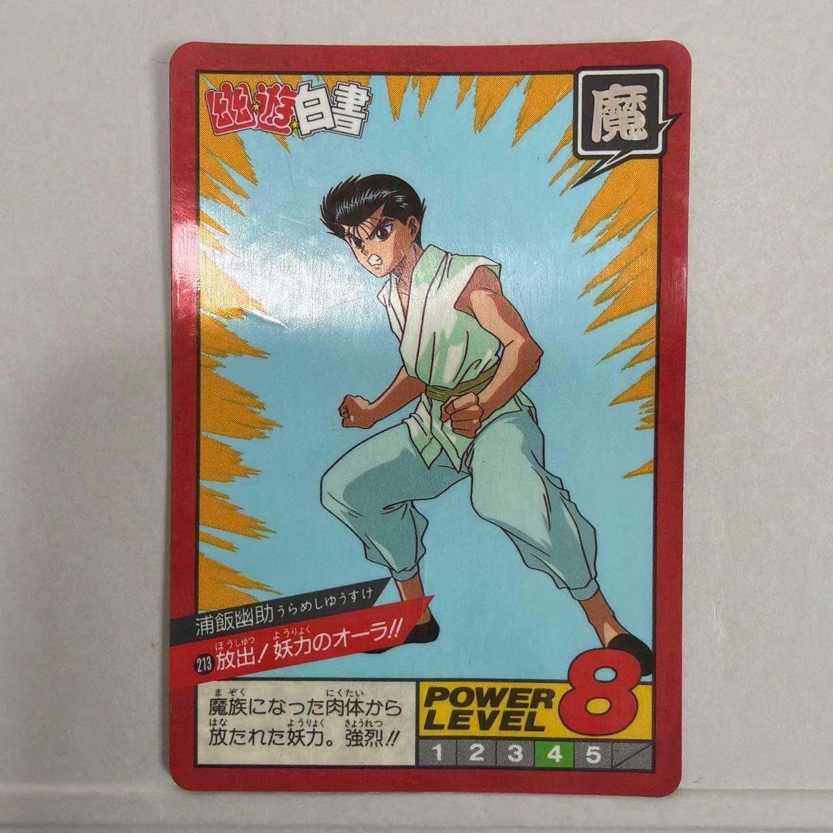 Used Yu Yu Hakusho Yusuke Urameshi Carddass 213 Release! Aura of magical power!! POWER LEVEL 8