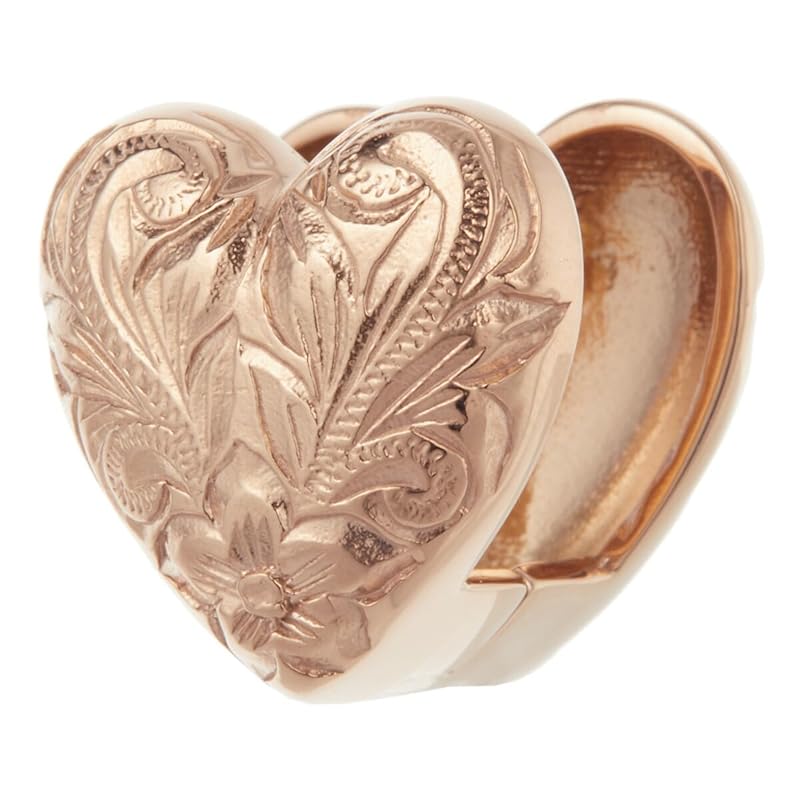 

[Piena] Surgical stainless steel 316L for one ear Sold as 1 piece hawaiian jewelry heart plumeria scroll hoop earrings ladies Pink gold (for one ear)