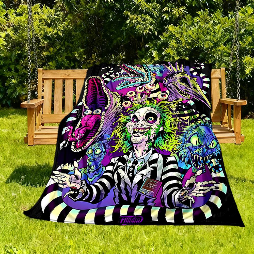 

1PC Beetlejuice Outdoor Blanket Lightweight Flannel, Soft & Warm, All-Season Use for Sofa, Outdoor004 130x150cm