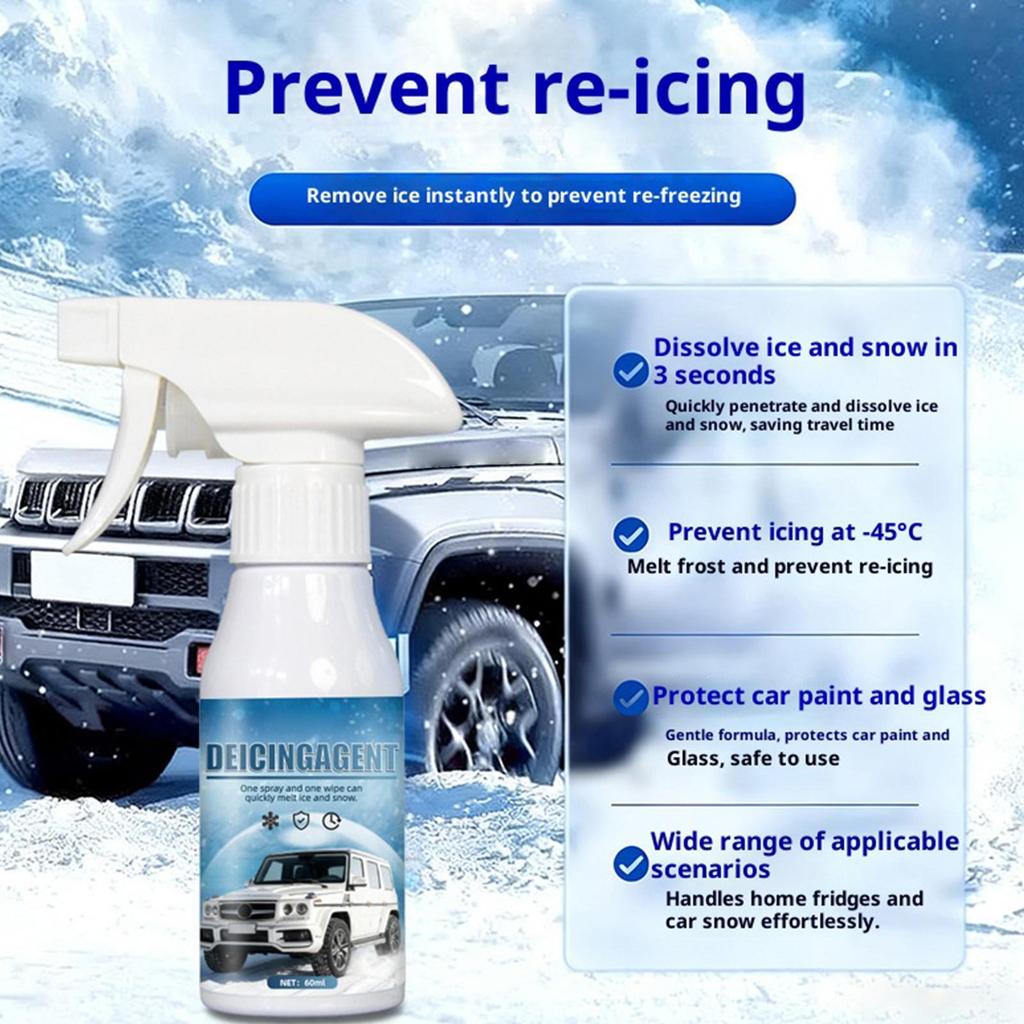 Windshield Deicer 120ml Long-Lasting Quick Agent Car Windshield Defroster For Truck SUV Roof Winter Home Garden Outdoor Glass