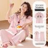 Women's Cotton Pajama Set with Built-in Bra, Summer Short Sleeve, Includes Shorts & Long Pants, 2026 Stylish, Luxe Homewear.