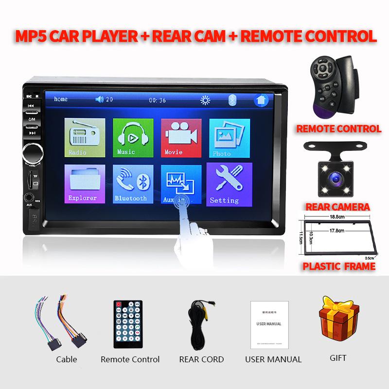 7-Inch Universal Car MP5 Player: HD Touchscreen with Bluetooth & Reversing Camera