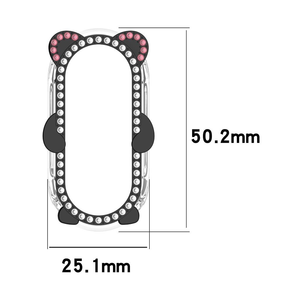 Diamond PC Protective Case Anti-Scratch Cute Bear Screen Protector Bling Hollow Decorative Watch Bumper for Xiaomi Band 9