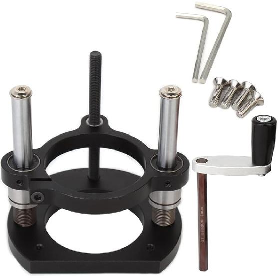 Adjustable Router Lift for 65mm Diameter Universal Trimming Machine,Aluminum Under-Table Router Base for Router Table Insert Base Plate with Double