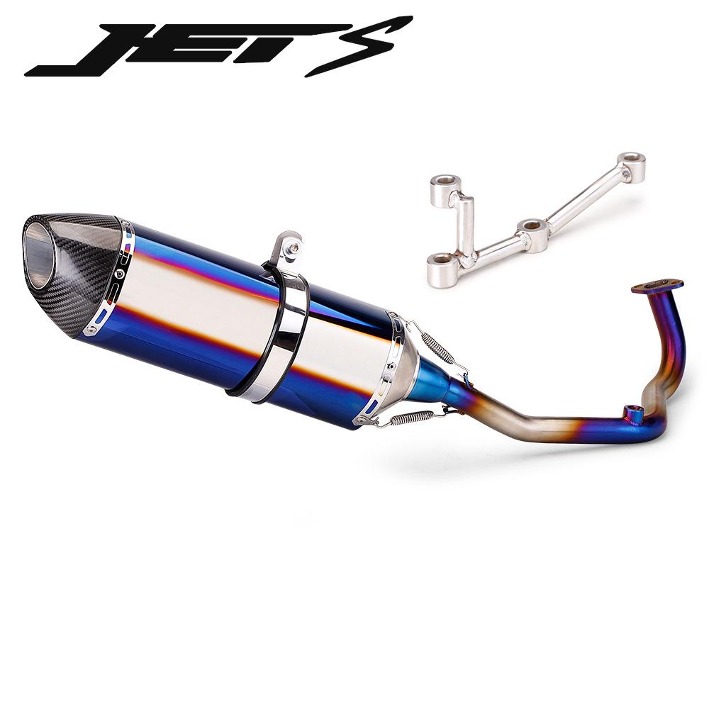 Stainless Steel R77 Exhaust Pipe Front Section for Non-Destructive Direct-Mount On SYM JETS 125.