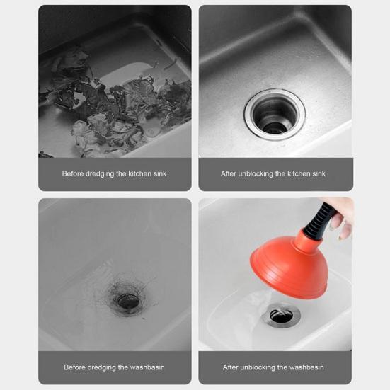 Plunžr dřezu Odolný proti korozi Snadno použitelná protiskluzová rukojeť Nástroj na odstraňování ucpání dřezu do koupelny