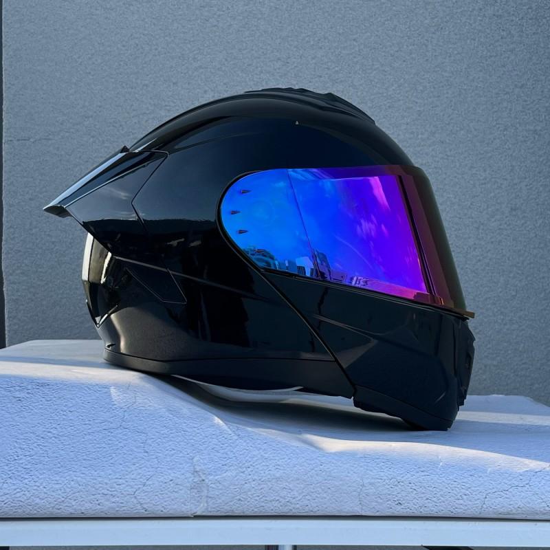 Flip-Up Motorcycle Helmet With Dual Visors ABS Full Face Men Women Scooter Riders