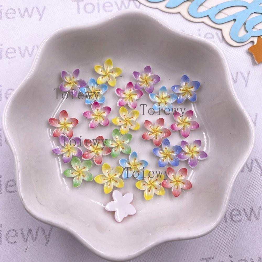 100pcs Mixed Resin Colorful Cute 10mm Flower Flatback Stone Scrapbook DIY Wedding Nail Applique Decor Jewelry Crafts Accessories