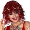 Cosplay Disco Wig Foil Tinsel Shiny Party Hat Adults Metallic Cosplay Supplies Funny Atmosphere Festive Decoration