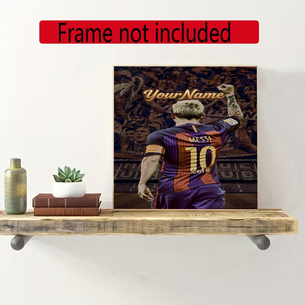 Messi Customize Your Name Diamond Painting Round Diamond Diy Frameless Holiday Artwork Suitable For Home Office Wall Decoration