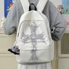 Schoolbag American Trend Printing Student Double Line Backpack Full Printing Large Capacity High School Students Alphabet Schoolbag Backpack College