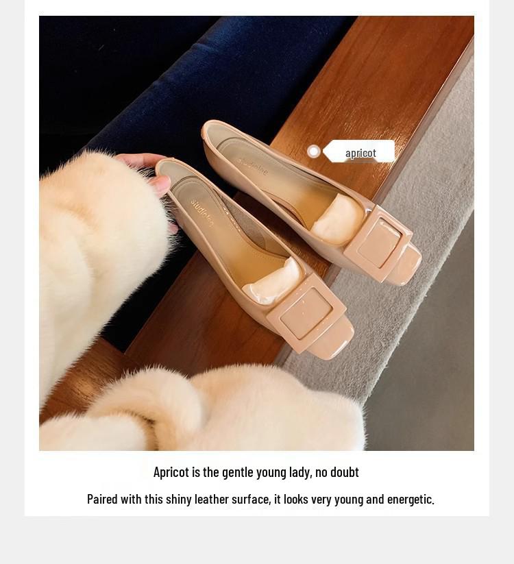 Grape Mom Studiolee~ Elegant Chunky Heel Square Toe Shoes for Spring