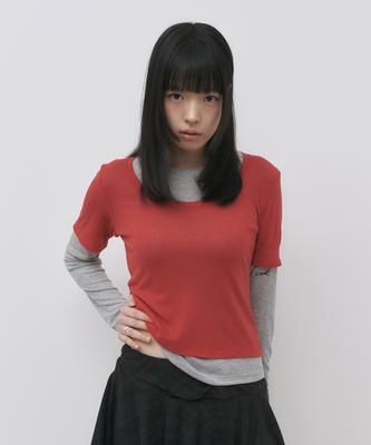Seul See-Through Layered Embroidered Long Sleeve T-Shirt_Red
