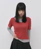 Seul See-Through Layered Embroidered Long Sleeve T-Shirt_Red