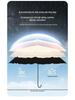 180g Japanese Style Lightweight Three-Fold Sun and Rain Umbrella with Black Glue UV Protection