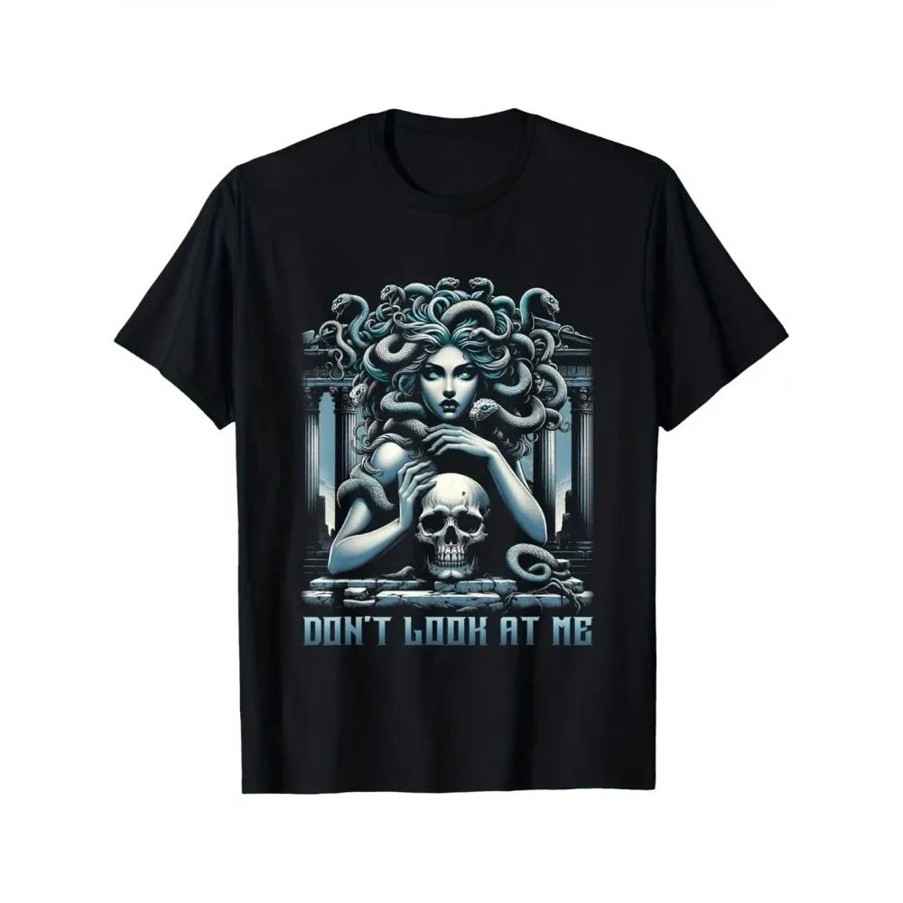 

Vintage Medusa Distressed Monster Classic Don t Look At Me Women T-Shirt Selected Pure Cotton Short Sleeve T-shirt for Men Wo... S разноцветный