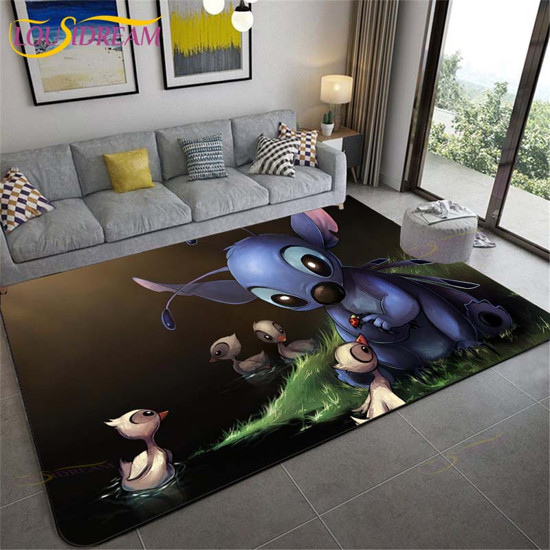 New Cartoon Stitch Carpets Kids Crawling Carpets Living Room Tea Table Mats Bedroom Rug Washable Floor Mats Household Area Mat