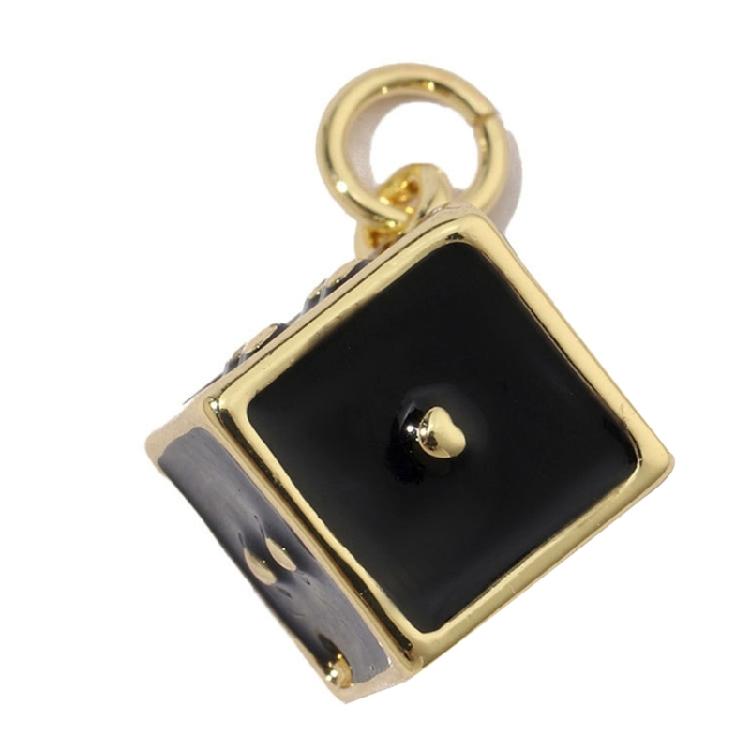 Pack of 3 Heart/Horseshoe/Dices Poker Card Pendants Accessories for Necklace and Earrings Copper Jewelry Components