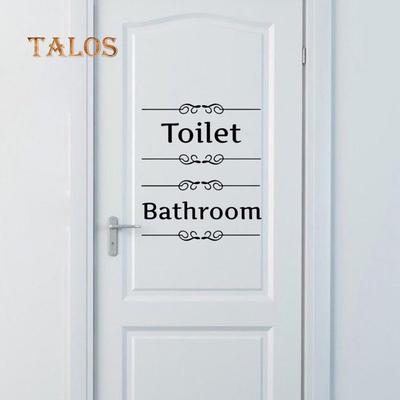 Removable Waterproof Bathroom Toilet Door Wall Decal Sticker Home DIY Decor Decoration