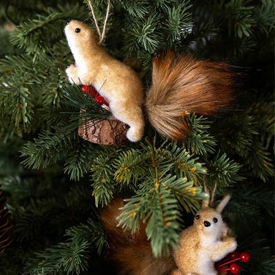 Weihnachtsdekorationen Eichhörnchen Anhänger Simulation Niedliches Eichhörnchen für Weihnachtsbaum Puppe Kleiner Anhänger Weihnachten Garten Hängedekor