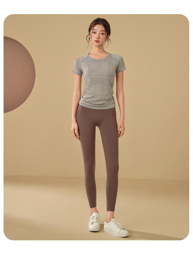 Women's Slim Fit Short Sleeve Yoga Top: Breathable, Quick-Dry Sports Wear