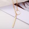 Simple temperament metal ring necklace female clavicle chain