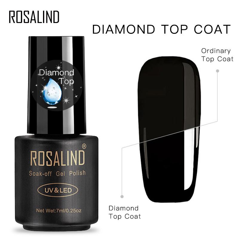 ROSALIND 7ML Base&Top Gel Nagellack gehärtetes Top Rein Force Gel Gummi für Gellacke Nail Art