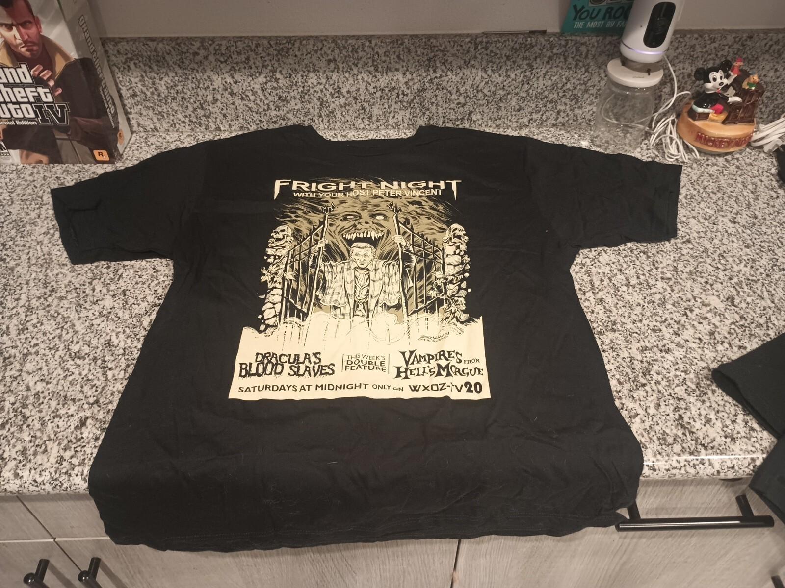 Fright Night With Peter Vincent T-Shirt Unisex Size XL Halloween Horror XXXL