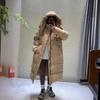 New pink big quilt long down jacket for women, Northeast extreme cold thickened versatile casual jacket for women