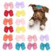 16pcs Soft Fabric Dog Bow Tie Mini Size Pet Bow Clip Cute Look Pet Hair Clip  Small Pet