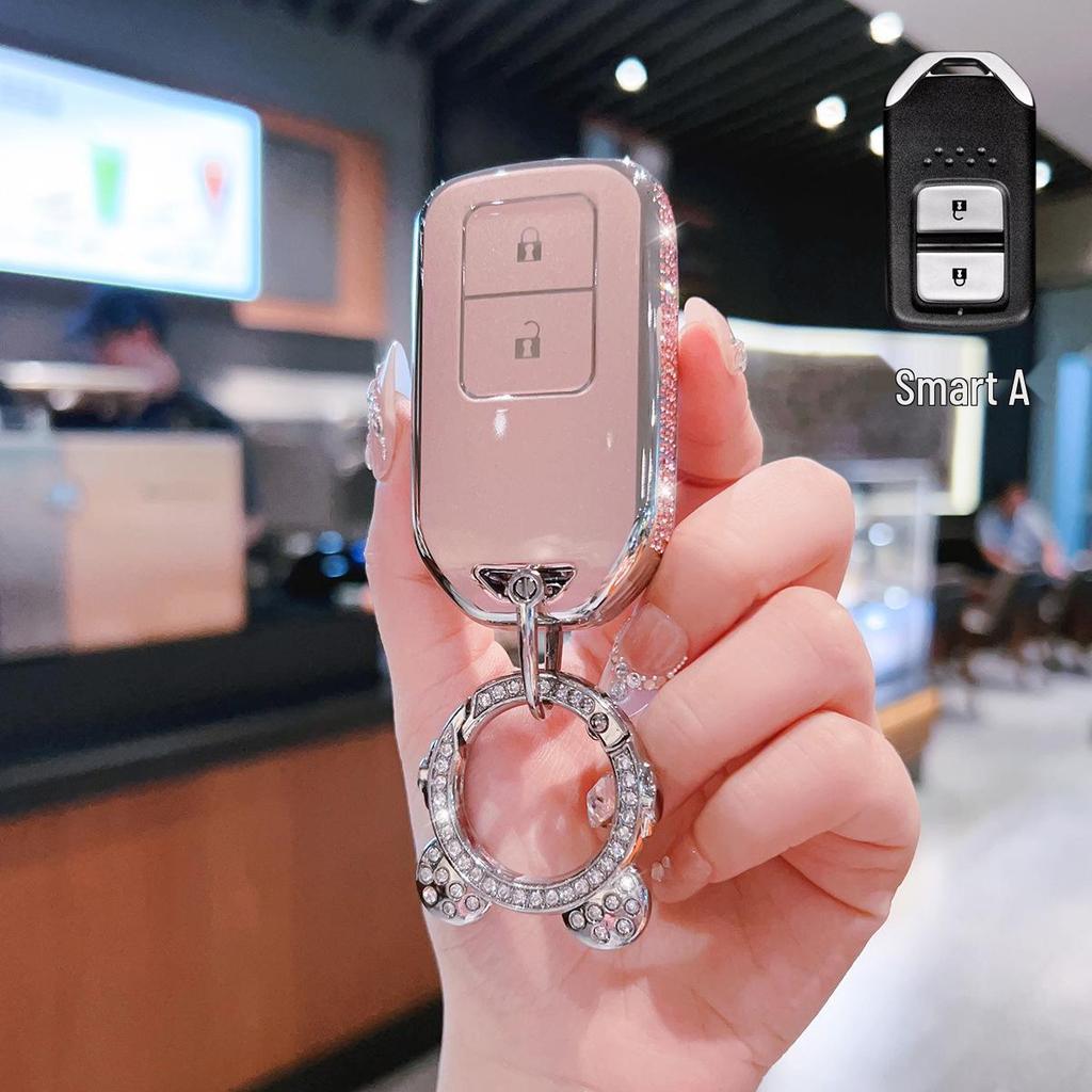 Car Key Cover for CR-V, Binzhi, XRV, HR-V, Haoying, Civic, UR-V, Accord, and Lingpai - Shell Buckle Design