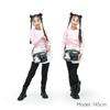 [Coboca+] C25151 Uruppi Shoulder Bag, Available in 3 Colors, Includes Plush Toy, Size 22 x 16 x 7.5cm, Casual Bag with Ribbon, Weight 323g (Rainbow)