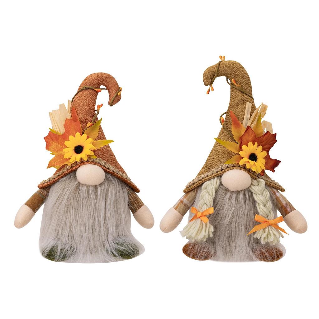Thanksgiving Autumn Light-Up Maple Leaf Gnome Ornament