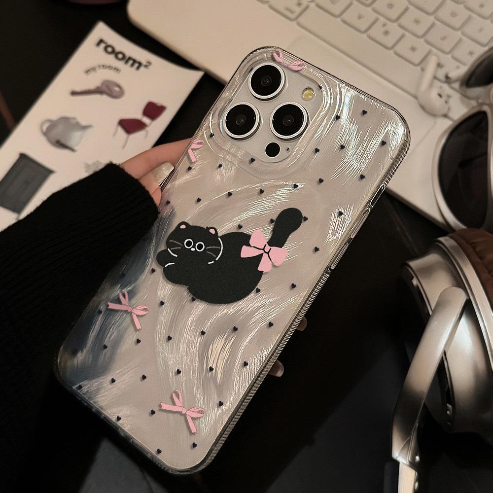 Feather Luster Phone Case for Samsung A53 A14 A33 A12 A32 S24 S23 Plus S20 S21 FE for iPhone 17 15 16 13 Pro 17 16 Pro Max Butterfly Bow Phone Case