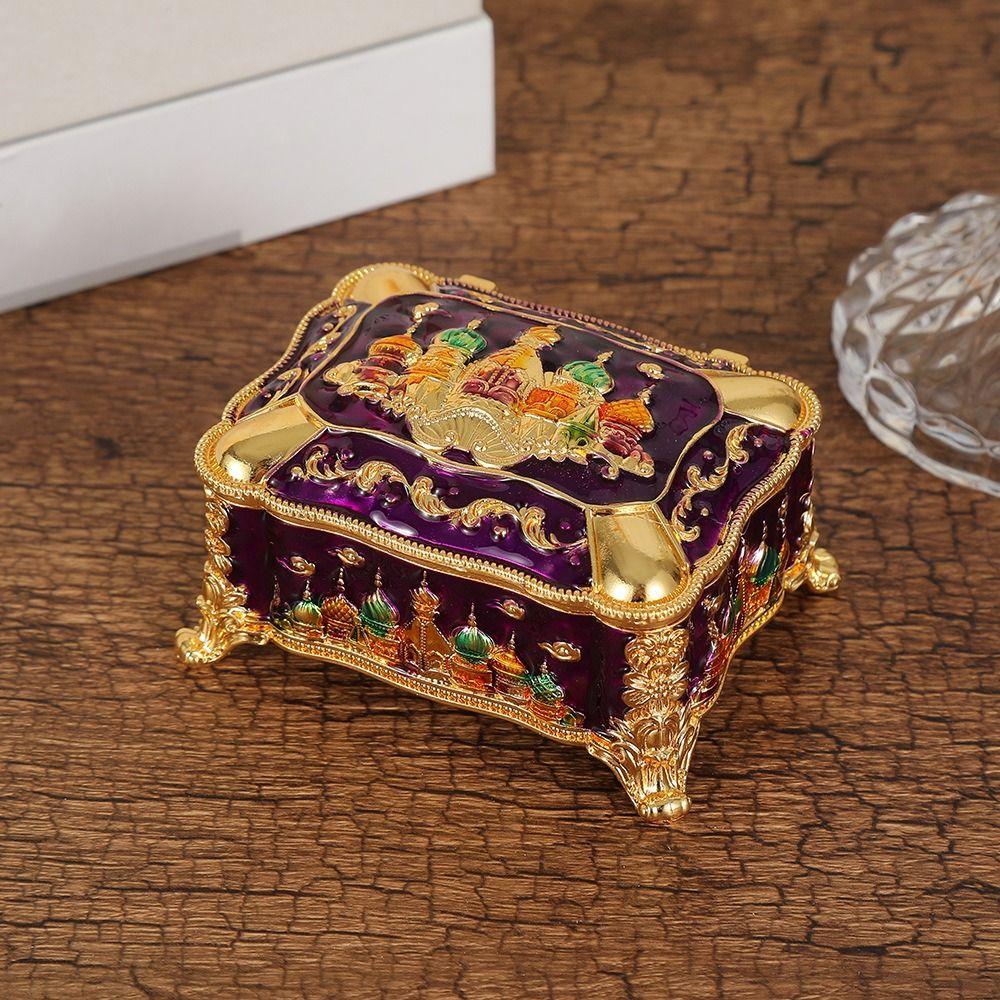 Embossed Castle Jewelry Storage Box Mini Portable Ring Storage Jar Gifts For Friends