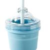 Ice Ball Maker Cup 2-in-1 Collapsible Silicone Ice Hockey Cup with Straw And Lid Foldable Easy Demolding Sphere Ice Cubes for Whiskey Cocktails